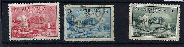 Image of Australia SG 141/3 FU British Commonwealth Stamp